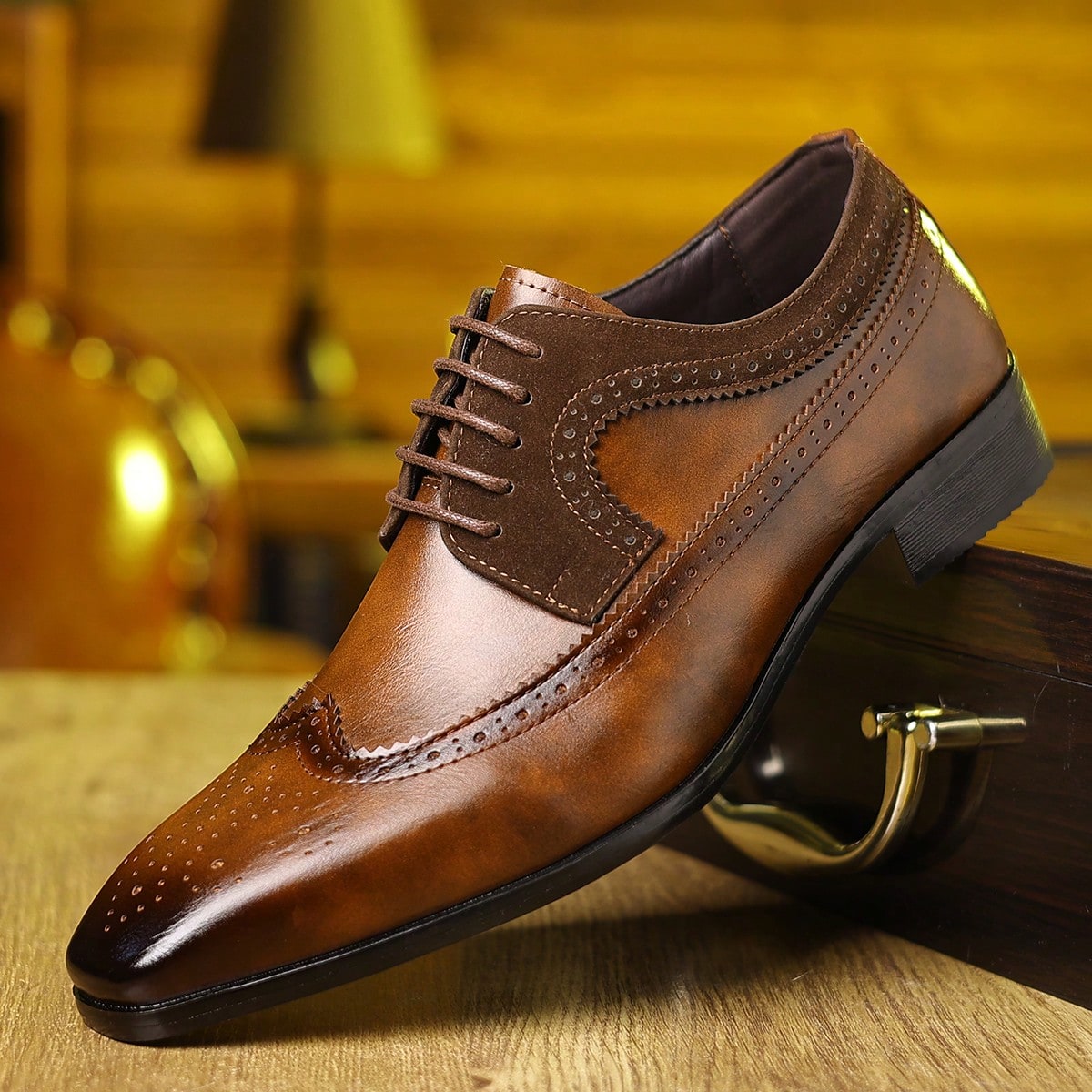 Wingtip Brogue Lace‑Up Dress S - Formal Men Daily Wear Footwear recension och pris