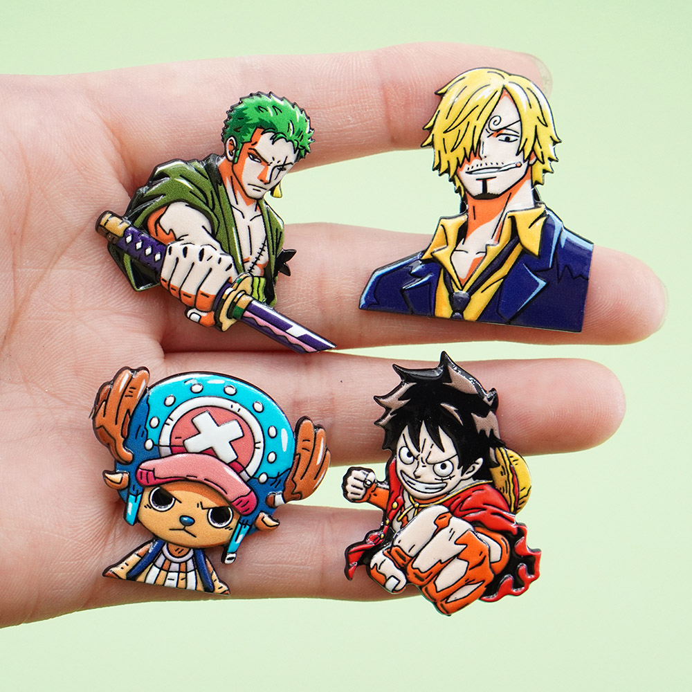 4Pcs Cartoon ONE PIECE Luffy B - Tuxedo Lapel Pin recension och pris