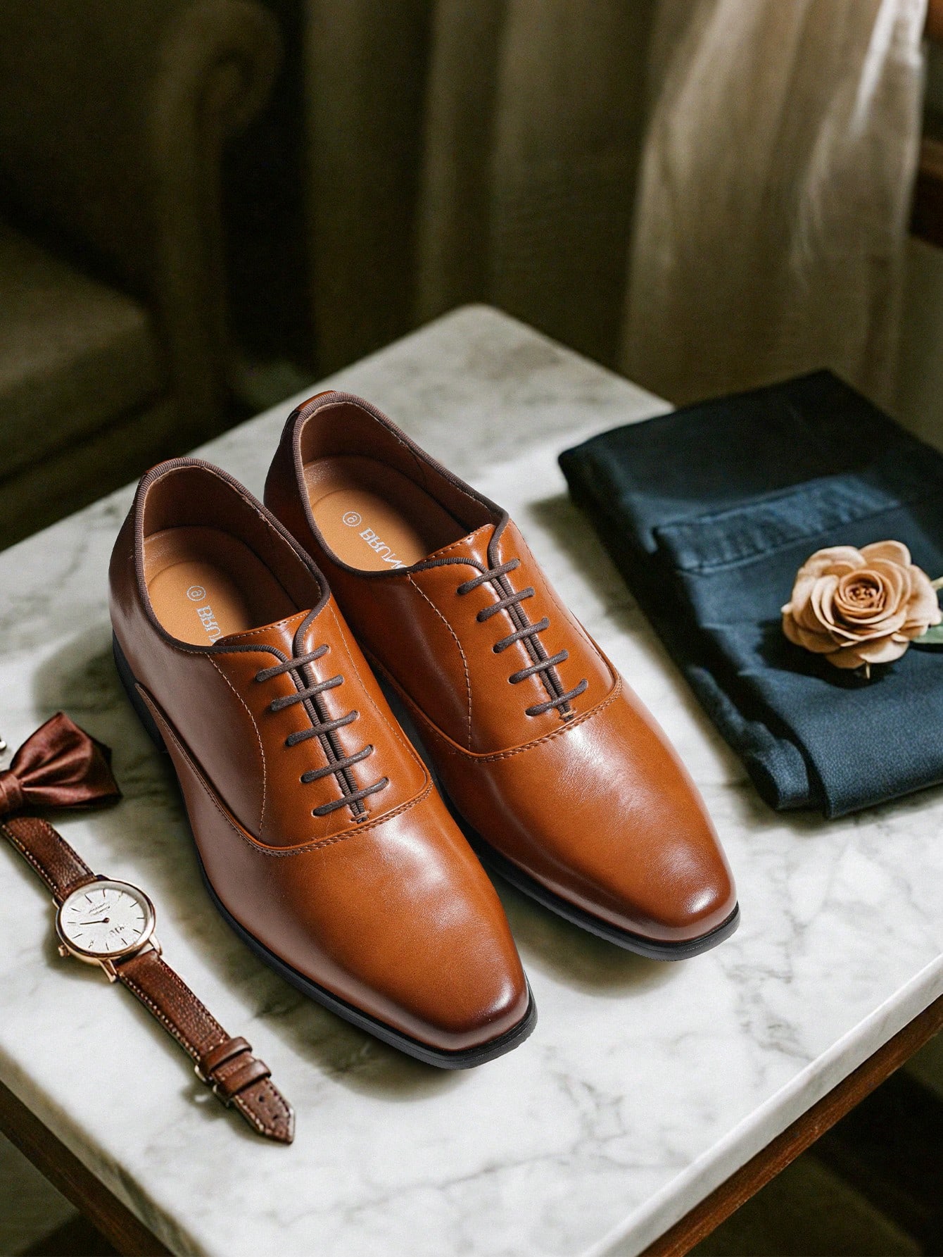 Brown Oxford Dress Shoes for M - Formal Men Daily Wear Footwear recension och pris