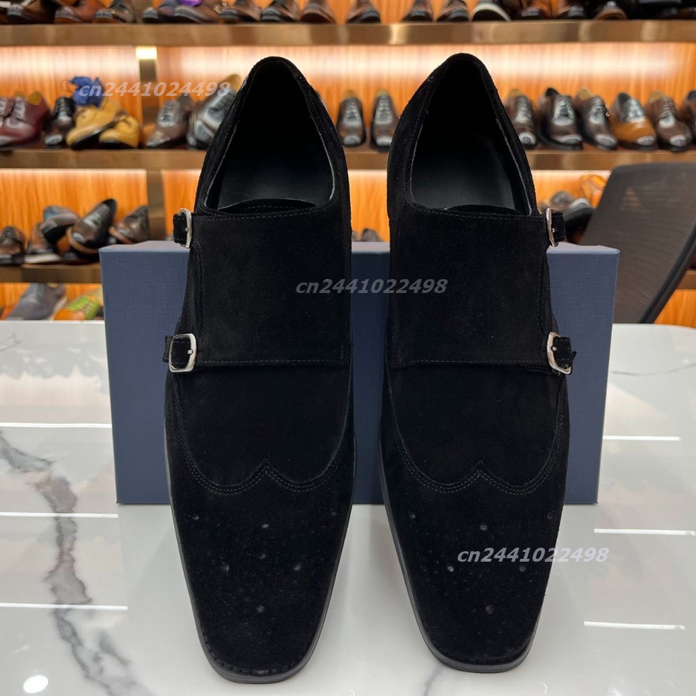 Dual Metal Buckle Men Monk Loa - Formal Men Daily Wear Footwear recension och pris
